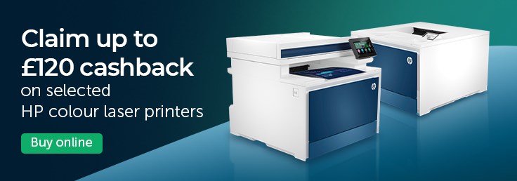 Claim up to £120 cashback on HP LaserJet Color Printers