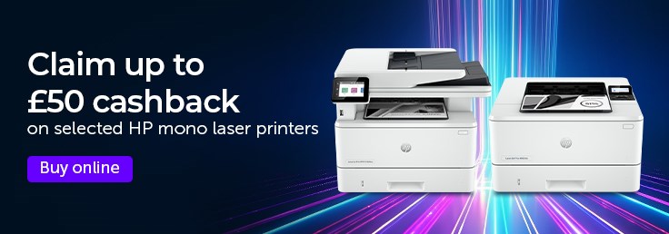 HP laser cashback offer - claim up to £50 on HP mono laser printers