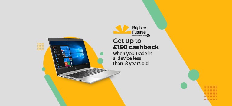 HP Brighter Futures - trade in your old devices for up to £150 cashback