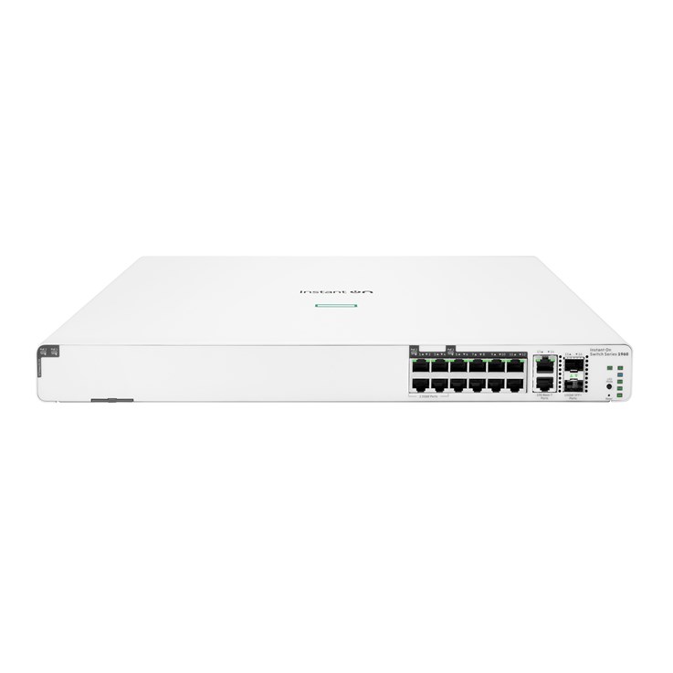 HPE Networking Instant On Switch 8p Gigabit CL4 4p SR2.5G CL6 PoE 2p 10GBT 2p SFP+ 480W 1960