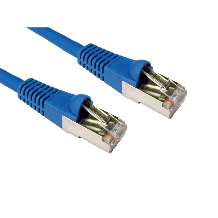 Cables Direct 0.5m CAT6a, M - M networking cable Blue S/FTP (S-STP)