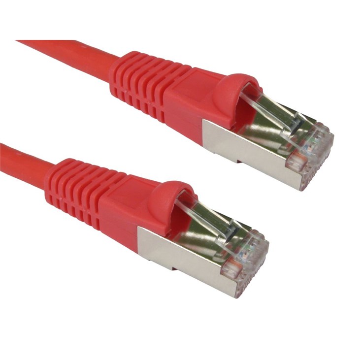 Cables Direct 0.5m CAT6a, M - M networking cable Red S/FTP (S-STP)
