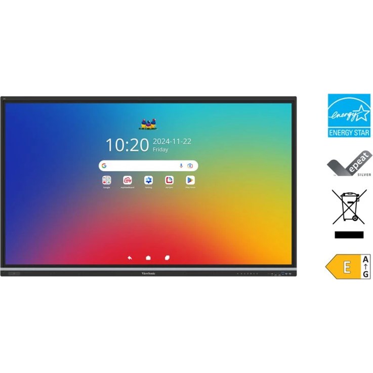 Viewsonic IFP6551 Display interactive whiteboard 165.1 cm (65") 3840 x 2160 pixels Touchscreen Black