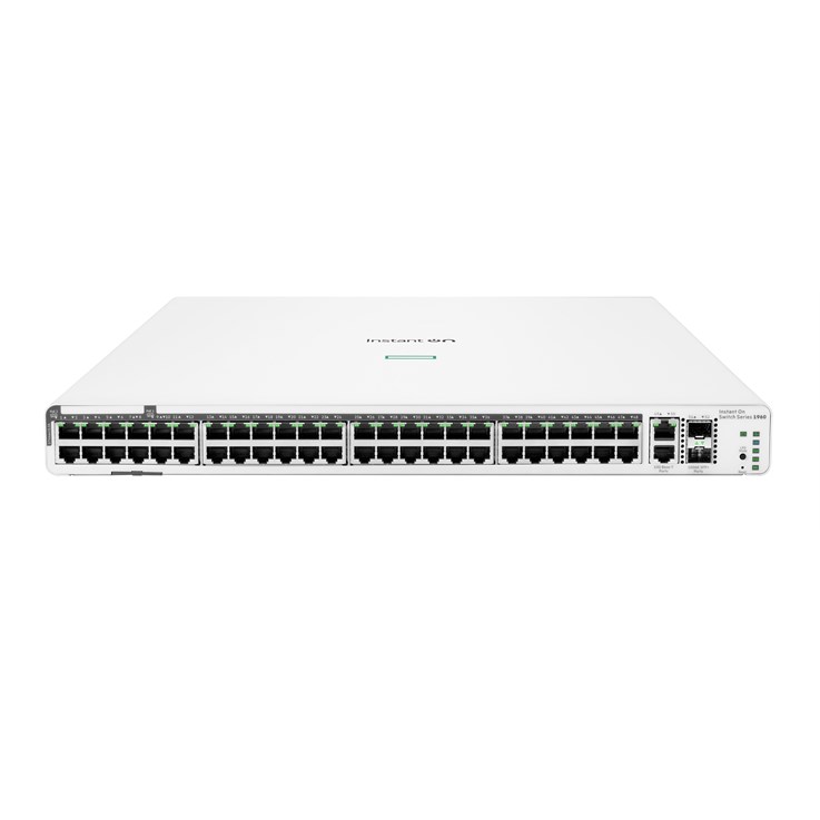 HPE Aruba Networking Networking Instant On Switch 40p Gigabit CL4 8p Gigabit CL6 PoE 2p 10GBT 2p SFP+ 600W 1960