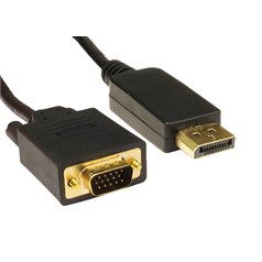 Cables Direct DisplayPort - VGA, 1m VGA (D-Sub) Black